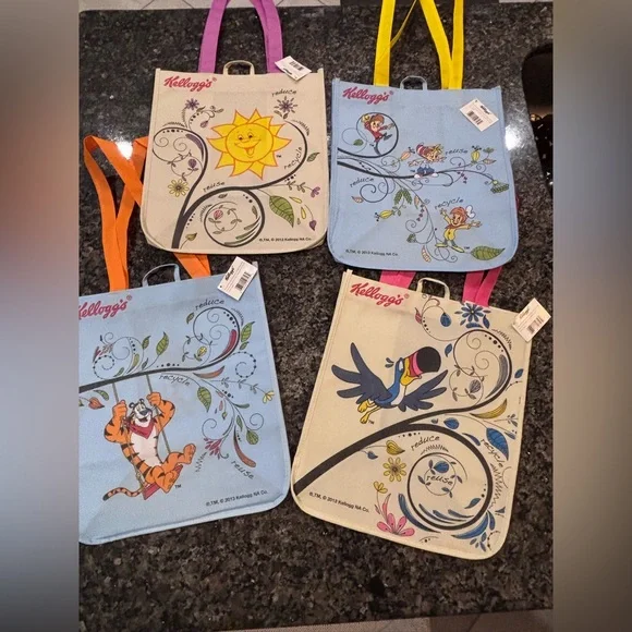 Kellogg’s 2013 Reusable Grocery Tote Bags Set of 4 Cereal Mascot Collection - Picture 14 of 14